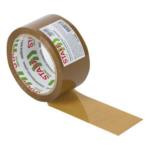 Клейкая лента 50 мм х 66 м упаковочная коричневая, толщина 40 микрон, staff, 440159  Клейкая лента 50 мм х 66 м упаковочная коричневая, толщина 40 микрон, staff, 440159 | Упаковочные клейкие ленты