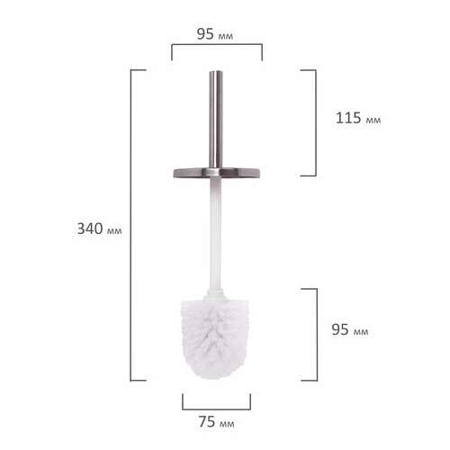  Ерш для унитаза laima, с подставкой, нержавеющая сталь, зеркальный, 601616 | Ершики для унитаза