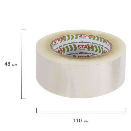  Клейкие ленты упаковочные 48 мм х 120 м, комплект 6 шт., прозрачные, 40 микрон, staff big pack, 440180 | Упаковочные клейкие ленты