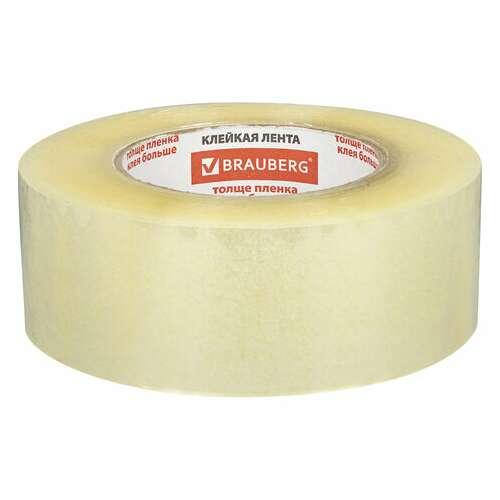  Клейкая лента упаковочная 48 мм х 200 м, прозрачная, толщина 45 микрон, brauberg, 440089 | Упаковочные клейкие ленты