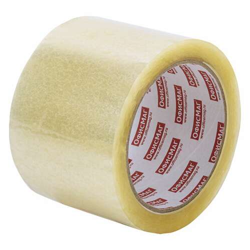  Клейкая лента упаковочная, 72 мм х 66 м, прозрачная, толщина 45 микрон, офисмаг, 440109 | Упаковочные клейкие ленты