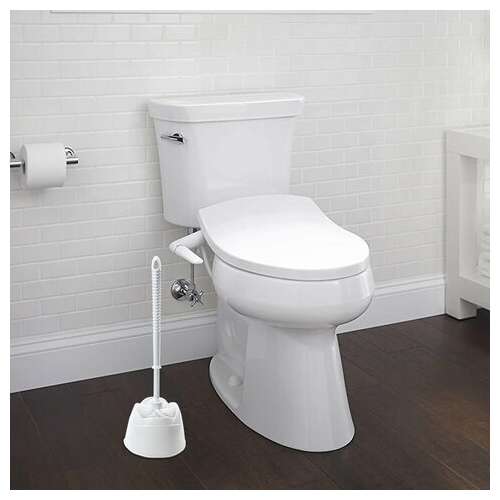  Ерш для унитаза любаша, с подставкой, пластик, белый, 603627 | Ершики для унитаза