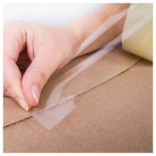  Клейкая лента упаковочная, 72 мм х 66 м, прозрачная, толщина 45 микрон, офисмаг, 440109 | Упаковочные клейкие ленты