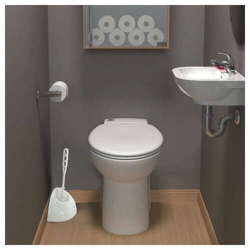  Ерш для унитаза с подставкой, угловой, "блеск", белый мрамор, idea, м 5012 | Ершики для унитаза