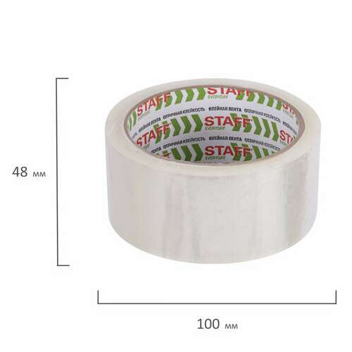  Клейкие ленты упаковочные 48 мм х 66 м, комплект 6 шт., прозрачные, 40 микрон, staff classic, 440181 | Упаковочные клейкие ленты