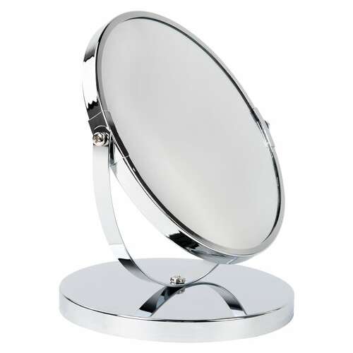  Зеркало настольное brabix, круглое, диаметр 17 см, двустороннее, с увеличением, металлическая рамка, 607422 | Зеркала