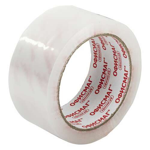  Клейкая лента упаковочная 48 мм х 66 м, прозрачная, толщина 45 микрон, офисмаг стандарт, 440173 | Упаковочные клейкие ленты