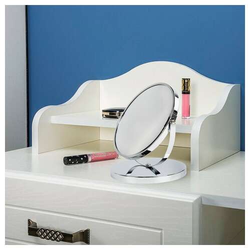  Зеркало настольное brabix, круглое, диаметр 17 см, двустороннее, с увеличением, металлическая рамка, 607422 | Зеркала