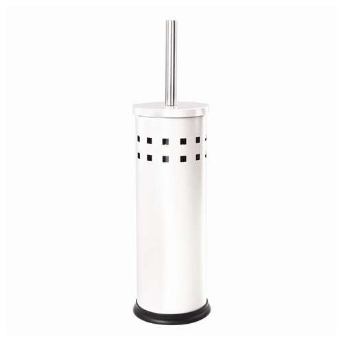  Ерш для унитаза laima, с подставкой, металл, белый, глянцевый, 604962 | Ершики для унитаза