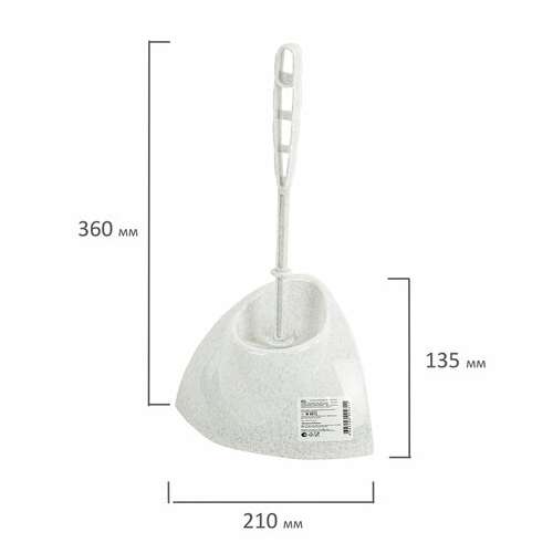  Ерш для унитаза с подставкой, угловой, "блеск", белый мрамор, idea, м 5012 | Ершики для унитаза