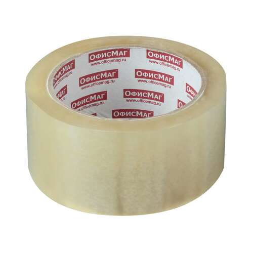 Клейкая лента упаковочная, 48 мм х 100 м, прозрачная, толщина 45 микрон, офисмаг, 440108 | Упаковочные клейкие ленты