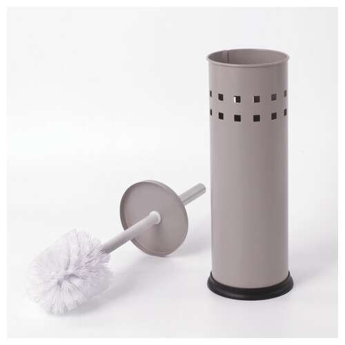  Ерш для унитаза laima, с подставкой, металл, серый, матовый, 604961 | Ершики для унитаза