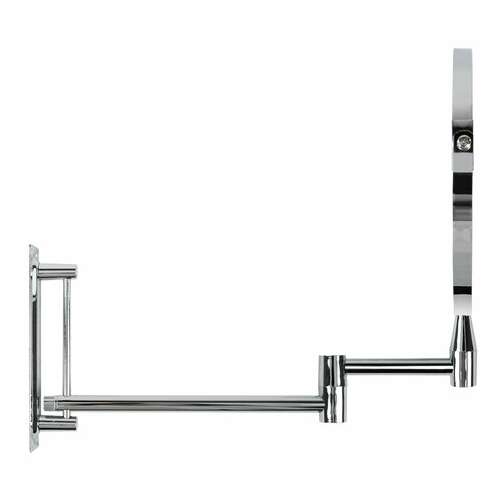  Зеркало настенное brabix, диаметр 17 см, двусторонее, с увеличением, нержавеющая сталь, выдвижное (петли), 607419 | Зеркала