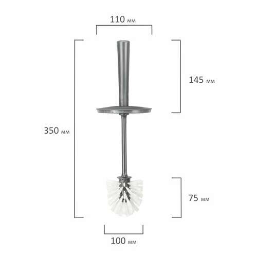  Ерш для унитаза с подставкой (высокий стан), закрытый, "стар", серебристый, idea, м 5017 | Ершики для унитаза