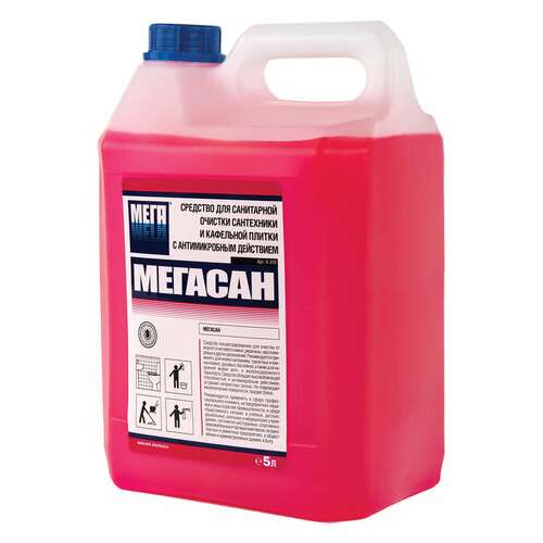  Средство для уборки санитарных помещений 5 л, мегасан, дезинфицирующее, концентрат, к 310 | Средства для чистки ванных и туалетных комнат