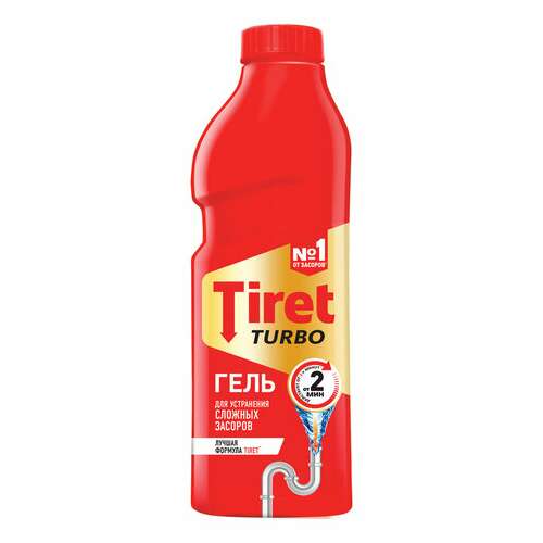  Средство для прочистки канализационных труб 1 л, tiret (тирет) "turbo", гель, 8147377 | Средства для прочистки канализационных труб