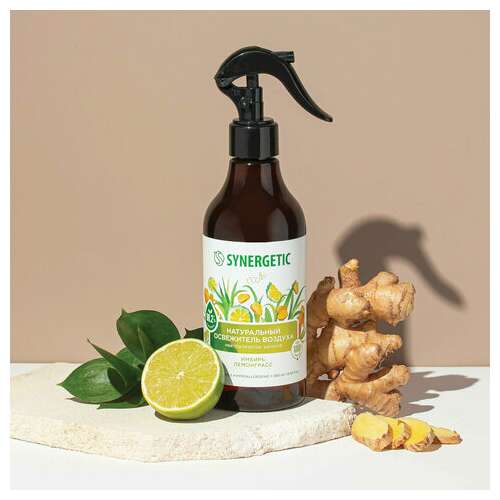  Освежитель воздуха 380 мл synergetic "имбирь и лемонграсс", биоразлагаемый, 900004 | Освежители воздуха