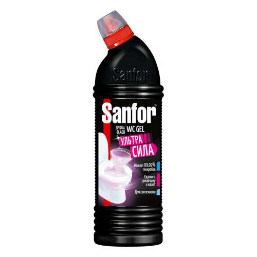  Чистящее средство 750 г, sanfor wc gel (санфор гель) "special black", 1896 | Средства для чистки ванных и туалетных комнат
