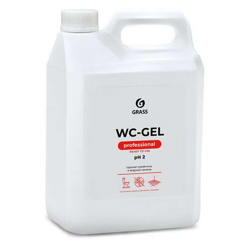  Средство для уборки сантехнических блоков 5,3 кг grass wc-gel, кислотное, гель, 125203 | Средства для чистки ванных и туалетных комнат