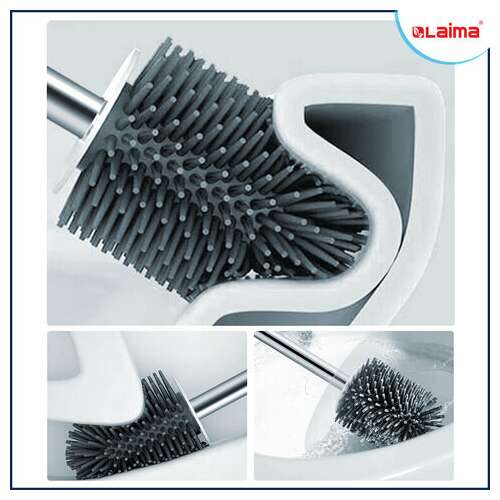  Ершик для унитаза силиконовый standart type (овальный) напольный, с пинцетом, laima, 608132 | Ершики для унитаза