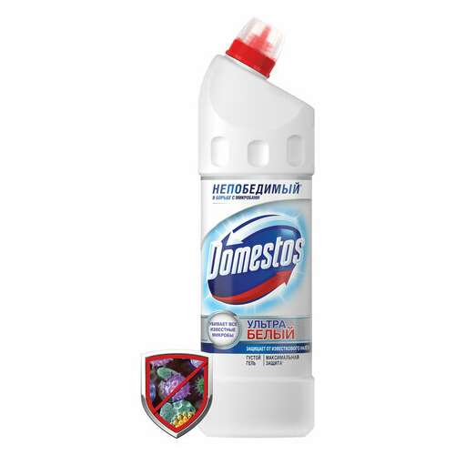  Средство для уборки туалета 1 л, domestos (доместос) "эксперт сила 7", "ультра белый" | Средства для чистки ванных и туалетных комнат