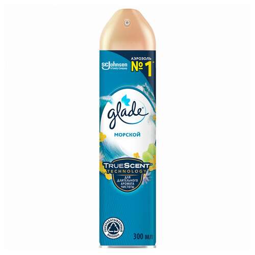  Освежитель воздуха аэрозольный 300 мл, glade "морской" | Освежители воздуха