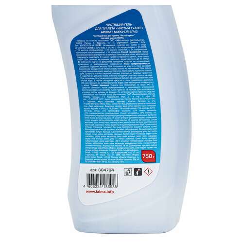  Средство для уборки туалета кислотное 750 г, laima professional "морской бриз-wc гель", утенок, 604794 | Средства для чистки ванных и туалетных комнат