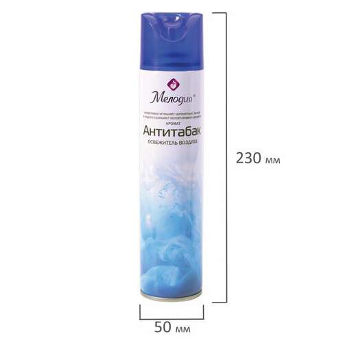  Освежитель воздуха аэрозольный 300 мл мелодия "антитабак", 605342 | Освежители воздуха