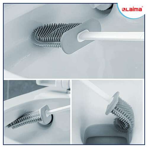  Ершик для унитаза силиконовый flat type (плоский) напольный / настенный с креплением, laima, 608131 | Ершики для унитаза