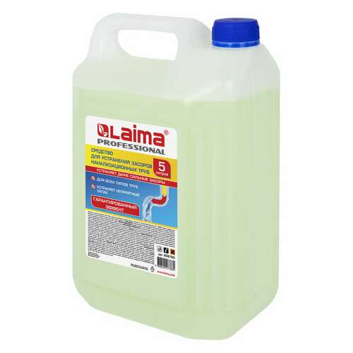  Средство для прочистки канализационных труб 5 л трубочист (тип крот), laima professional, 606760 | Средства для прочистки канализационных труб