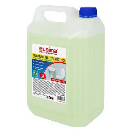  Средство для уборки туалета 5 л, лайма professional, гель с отбеливающим эффектом, 601612 | Средства для чистки ванных и туалетных комнат