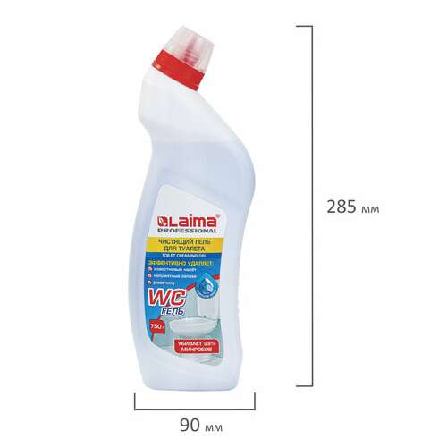  Средство для уборки туалета кислотное 750 г, laima professional "морской бриз-wc гель", утенок, 604794 | Средства для чистки ванных и туалетных комнат