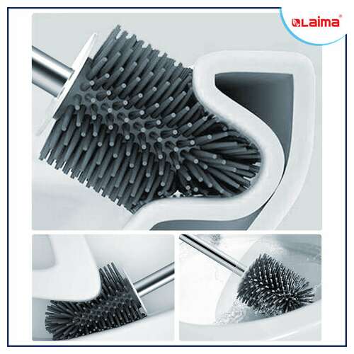  Ершик для унитаза силиконовый round type напольный / настенный с креплением и пинцетом laima, 608133 | Ершики для унитаза
