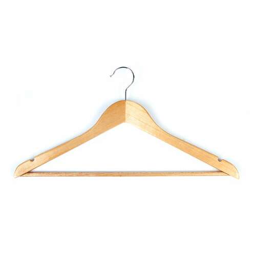  Вешалки-плечики, размер 48-50, комплект 5 шт., деревянная, перекладина, цвет сосна, любаша эконом, 604895 | Вешалки-плечики