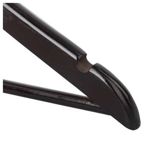  Вешалки-плечики, размер 48-50, комплект 5 шт., дерево, перекладина, цвет шоколад, brabix "стандарт", 601162 | Вешалки-плечики