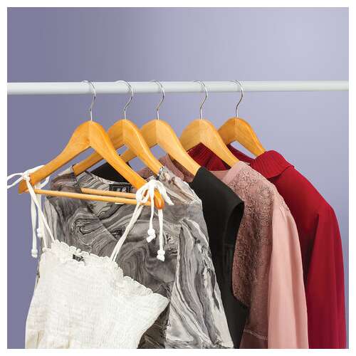  Вешалки-плечики, размер 48-50, комплект 5шт, деревянная, перекладина, цвет сосна, brabix "стандарт", 601159 | Вешалки-плечики