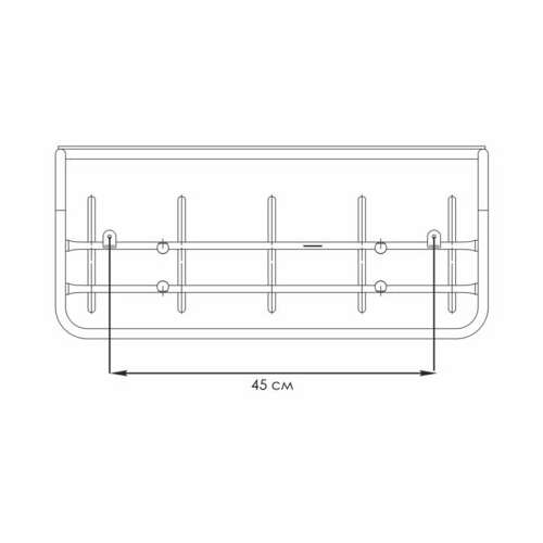  Вешалка настенная с полкой "всп6", 265х600х220 мм, 5 крючков, металл, черная, всп 6 ч | Вешалки настенные