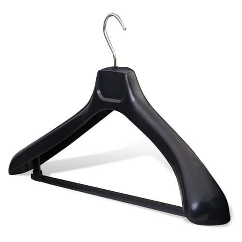  Вешалка-плечики, размер 50-52, пластик, анатомическая, перекладина, крючки для бретелей, черный, с041 | Вешалки-плечики