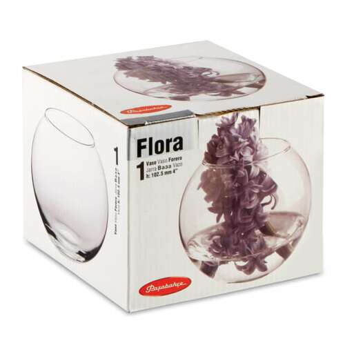  Ваза для мелких предметов, круглая, высота 102 мм, стекло, pasabahce "флора", фирменная подарочная упаковка, 43417 | Вазы