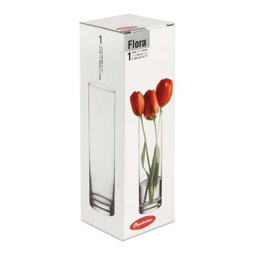  Ваза для цветов колба, высота 265 мм, стекло, pasabahce "флора", фирменная подарочная упаковка, 43767 | Вазы