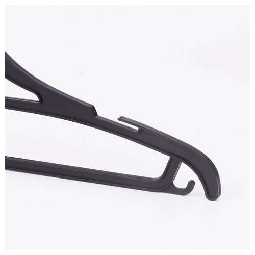  Вешалки-плечики, размер 46-48, комплект 3 шт., пластиковые, плоские, перекладина, крючки, черные, любаша, 605547 | Вешалки-плечики