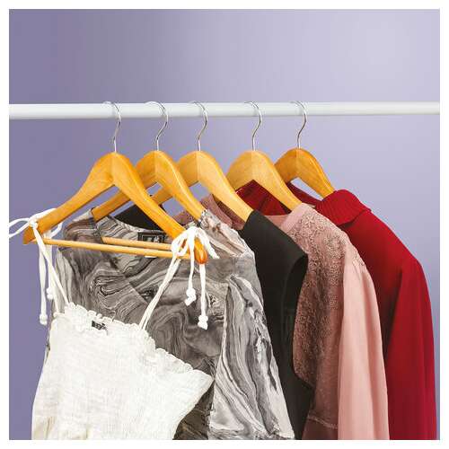  Вешалки-плечики, размер 36-40, малый размер, комплект 5 шт., деревянные, перекладина, цвет сосна, brabix "стандарт", 601160 | Вешалки-плечики