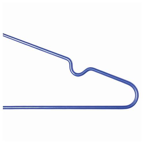  Вешалки-плечики, размер 48-50, комплект 10 шт., металл/пвх, перекладина, цвет синий, brabix "стандарт", 601166 | Вешалки-плечики