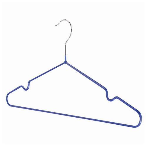  Вешалки-плечики, размер 48-50, комплект 10 шт., металл/пвх, перекладина, цвет синий, brabix "стандарт", 601166 | Вешалки-плечики