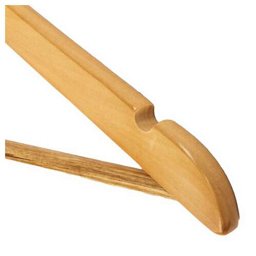  Вешалки-плечики, размер 48-50, комплект 5 шт., деревянная, перекладина, цвет сосна, любаша эконом, 604895 | Вешалки-плечики