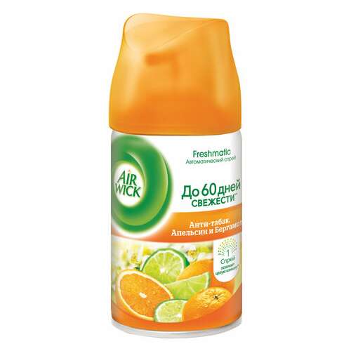  Сменный баллон 250 мл, airwick "анти-табак. апельс/бергамот", для автоматических освежителей, универсальный, 224392 | Сменные баллоны аэрозольные