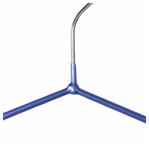  Вешалки-плечики, размер 48-50, комплект 10 шт., металл/пвх, перекладина, цвет синий, brabix "стандарт", 601166 | Вешалки-плечики