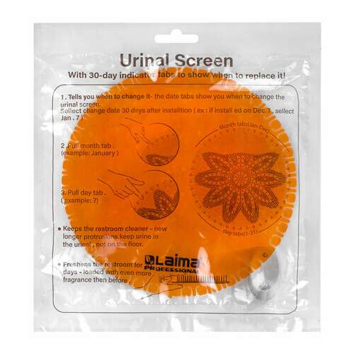  Дезодоратор коврик для писсуара оранжевый, аромат манго, laima professional, на 30 дней, 608899 | Освежители для туалета