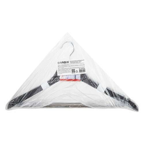  Вешалки-плечики с антискользящими накладками, комплект 3 штуки, размер 48-50, дерево, brabix, 607476 | Вешалки-плечики