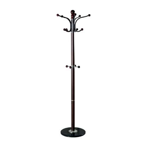  Вешалка-стойка brabix "cr-274", металл/мрамор, 1,8 м, на диске диаметром 36 см, 5 крючков + 4 дополнительных, венге, 601744 | Вешалки-стойки